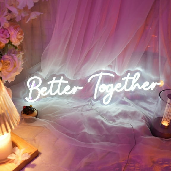 iDecoMart Better Together Neon Sign for Party with Friends & Family, Wall Decor, 16 in * 6.3 in