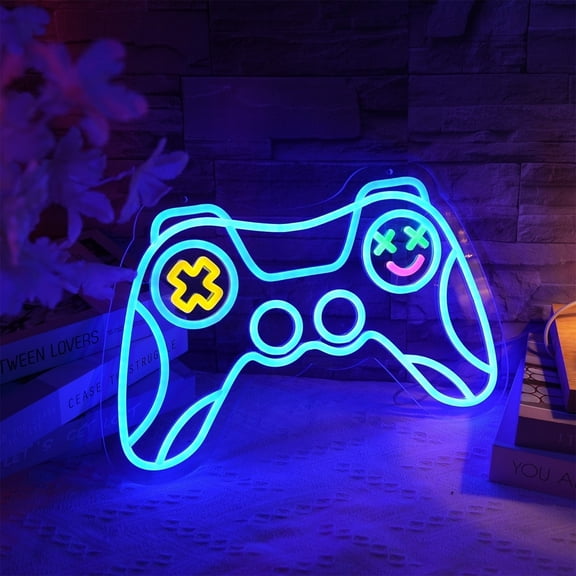 iDecoMart Gaming Controller Neon Signs, PC Gamer LED Neon Lights for Room Wall Decor, Perfect Gift for Boy