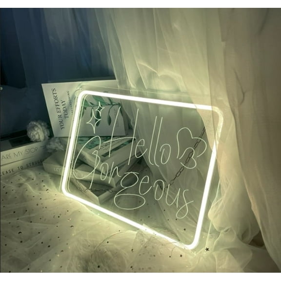 iDecoMart Hello Gorgeous Neon Signs, Adjustable Multi-Color LED Neon Lights Wall Decor