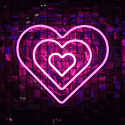 iDecoMart Heart Neon Sign Romantic Colorful Controllable LED Neon Lights For Wedding,Anniversary,Dating,Valentine,Event,Bedroom (Not Include Battery)