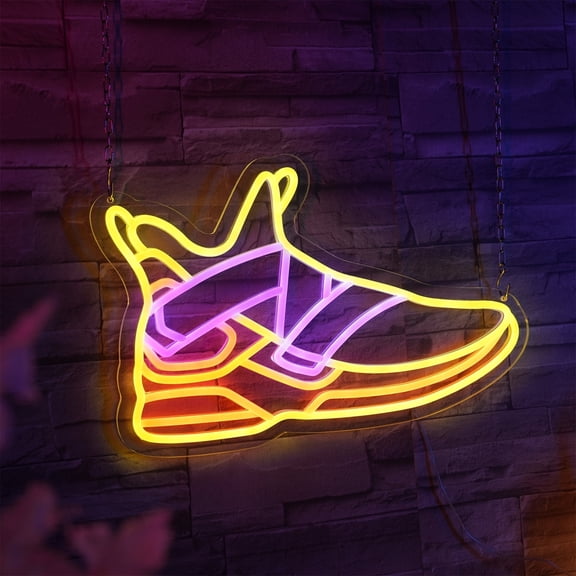 iDecoMart Shoes Neon Signs, 16 in x 10.6 in, USB Powered & Unique Design for Wall Decor