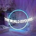 thumbnail image 1 of iDecoMart World Neon Sign with Alphabet (16.6 in x 12.1 in), LED Neon Hanging Room Decor, 1 of 6
