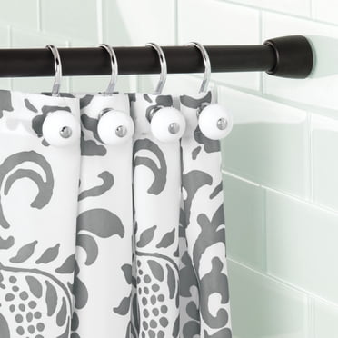 Royal Bath Steel Shower Curtain Tension Rod In Black, Adjustable ...