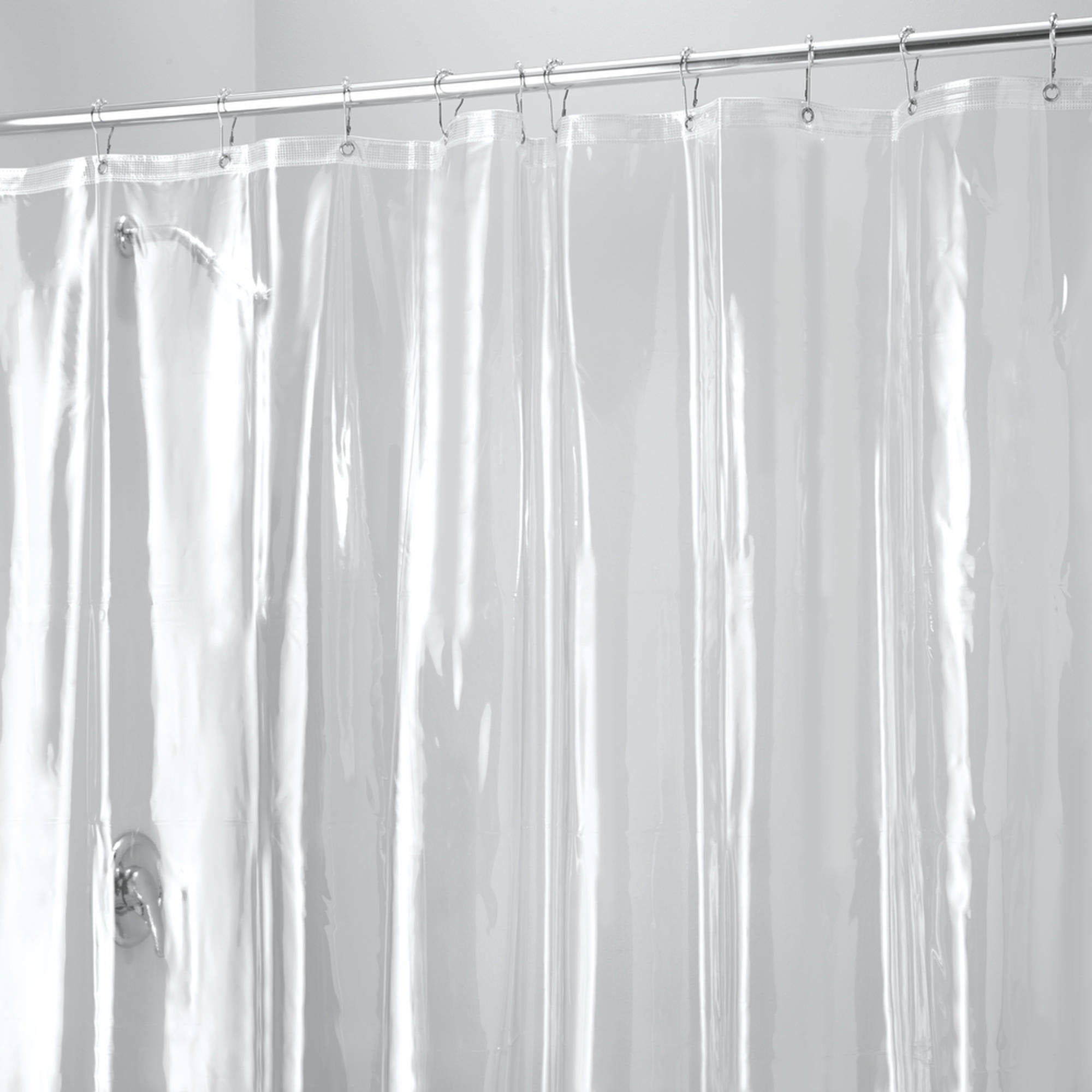 "iDesign 10 Gauge Clear Vinyl Shower Curtain Liner with 72"" x
