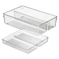 thumbnail image 1 of iDesign 2-Piece Kitchen Drawer Organizer for Utensils and Tools, Clear, 1 of 6