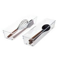 thumbnail image 1 of iDesign, 2-Set Clear Plastic Utensil and Drawer Organizer Bins, 1 of 8