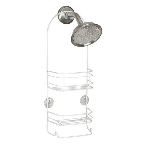 iDesign Rondo 2-Basket White Shower Caddy 58652