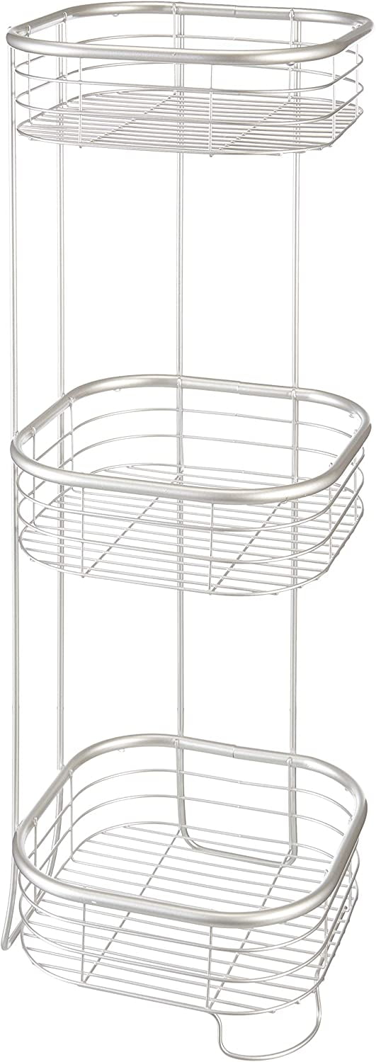 iDesign 3-Tier Free-Standing Steel Shower Caddy, Silver, Forma