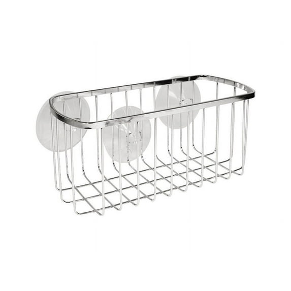 iDesign 4 H X 9 in. W X 4 in. L Chrome Silver Shower Basket