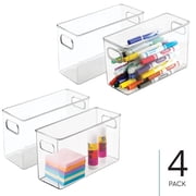 iDesign 4 Pack of Clear BPA-Free Plastic Pantry and Kitchen Storage Organizer Bin - 10  x 4  x 6  - 71630M4-4PK
