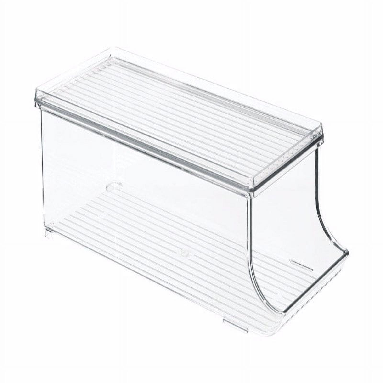 Clear Recycled Plastic Soda Can Organizer with Lid