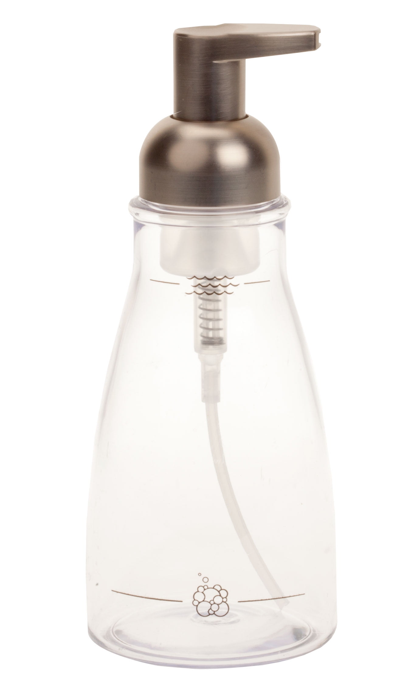 Clear Acrylic Foaming Soap Dispenser with Brushed Nickel Pump