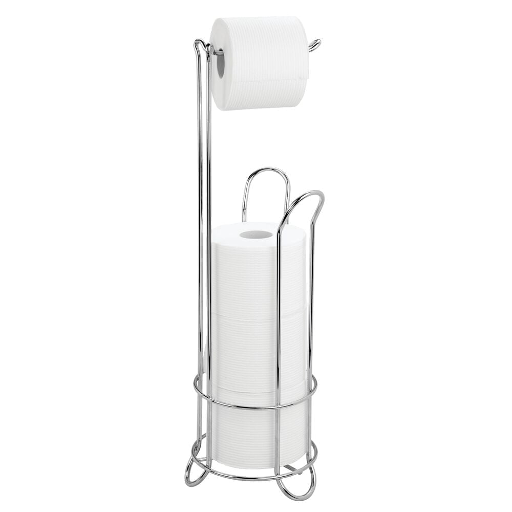 iDesign Classico Toilet Paper Roll Holder with Stand, Chrome
