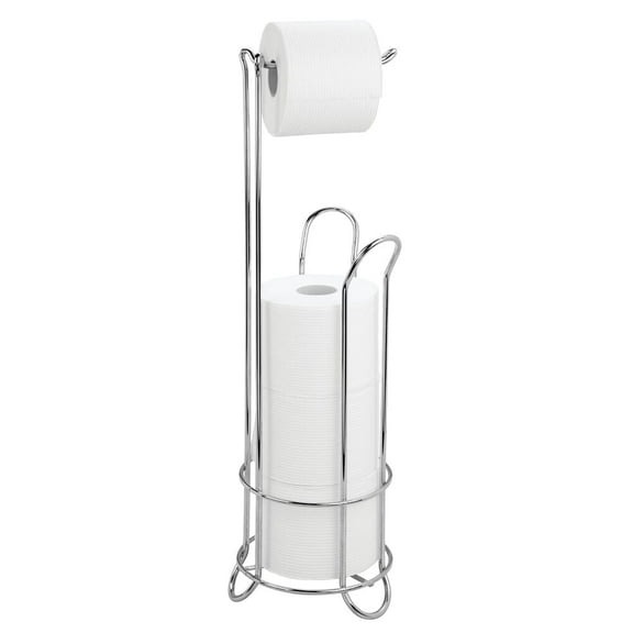 iDesign Classico Toilet Paper Roll Holder with Stand, Chrome