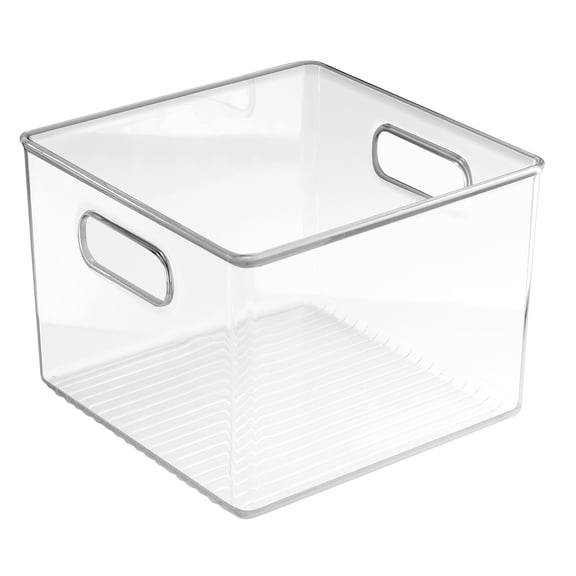 iDesign 71230 Clear Plastic Stackable Storage Bin 6 H x 8 W x 8 D in. (Pack of 2)