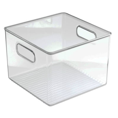 iDesign 71230 Clear Plastic Stackable Storage Bin 6 H x 8 W x 8 D in. (Pack of 2)