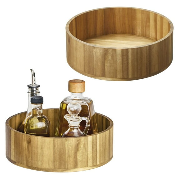 iDesign Acacia Turntable 10.5 x 3, Set of 2
