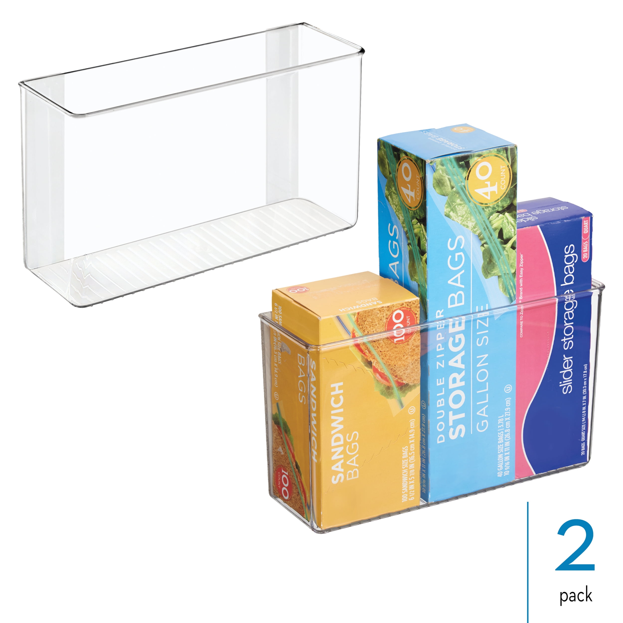 iDesign Adhesive Organizer Bin - Damage-Free Hanging for Kitchen, Bathroom, Office, Bedroom, and Craft Room