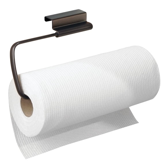 iDesign Axis Metal Over-the-Cabinet Paper Towel Bar Rack/Holder, Bronze