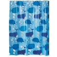thumbnail image 1 of iDesign Blue Novelty Moby EVA Shower Curtain, 72" x 72" - iDesign, 1 of 5