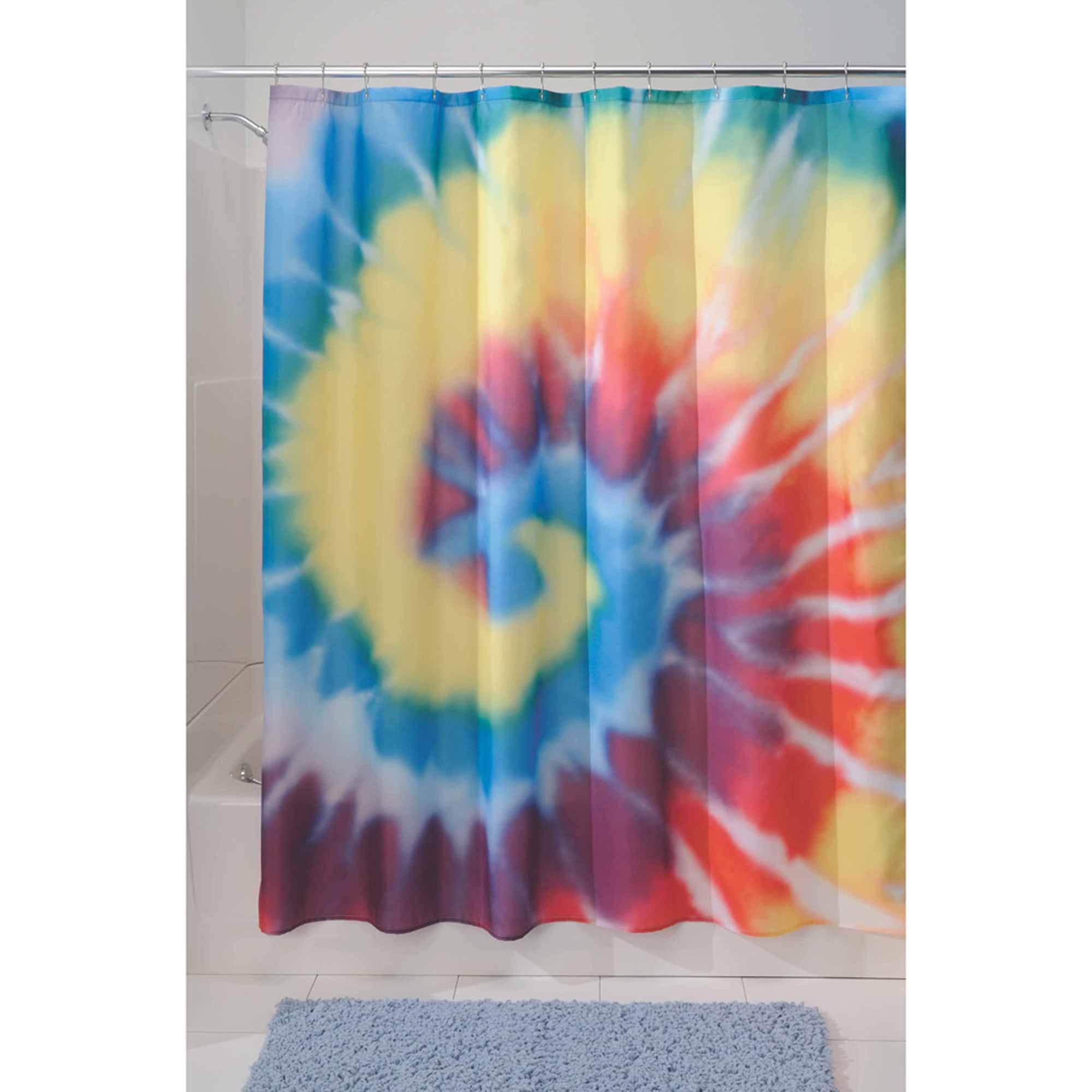 iDesign Bright Tie Dye Fabric Shower Curtain 72