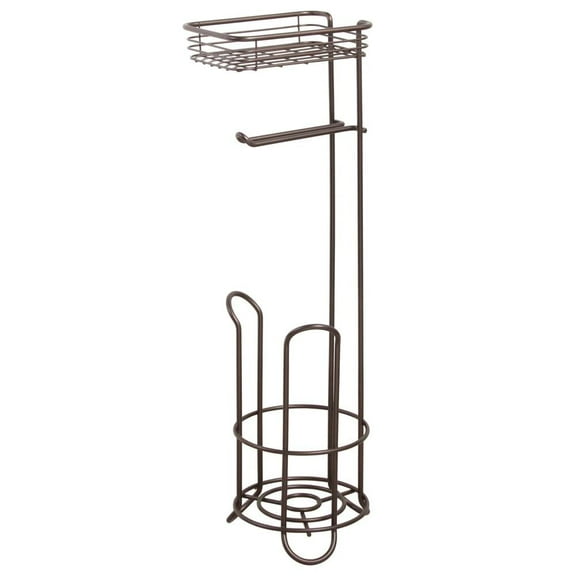 iDesign, Bronze Toilet Paper Steel Reserve Stand with Shelf