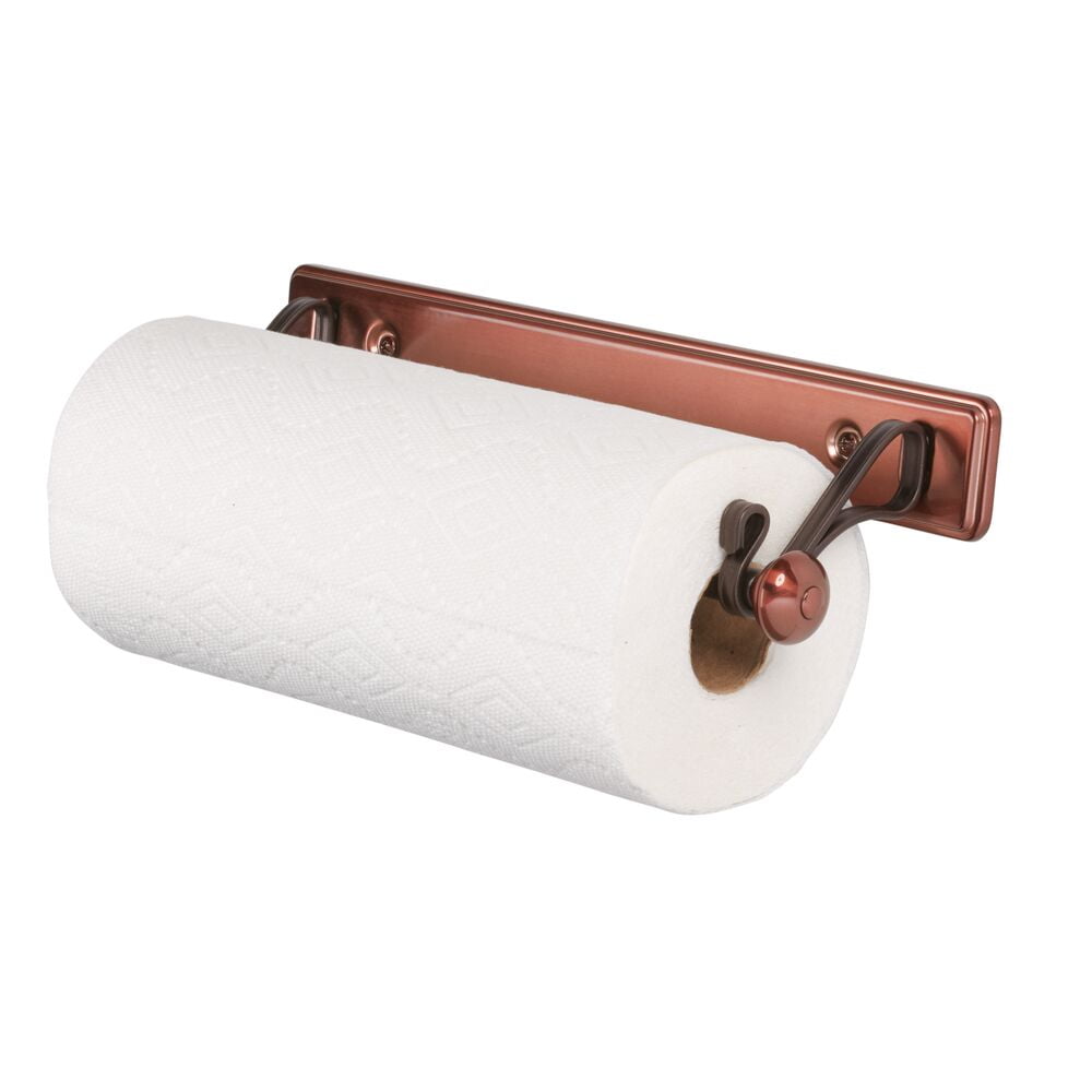 InterDesign Paper Towel Holder, Wall-Mount, White Plastic