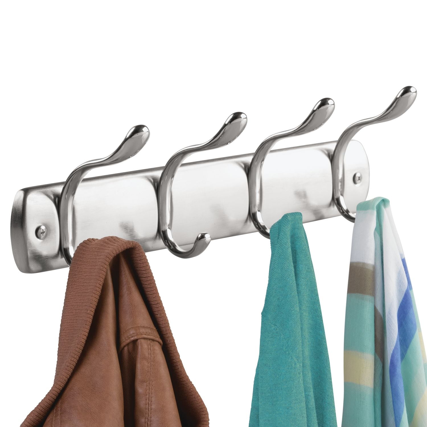Bruschia Chrome 8-Hook Wall Mounted Coat Rack