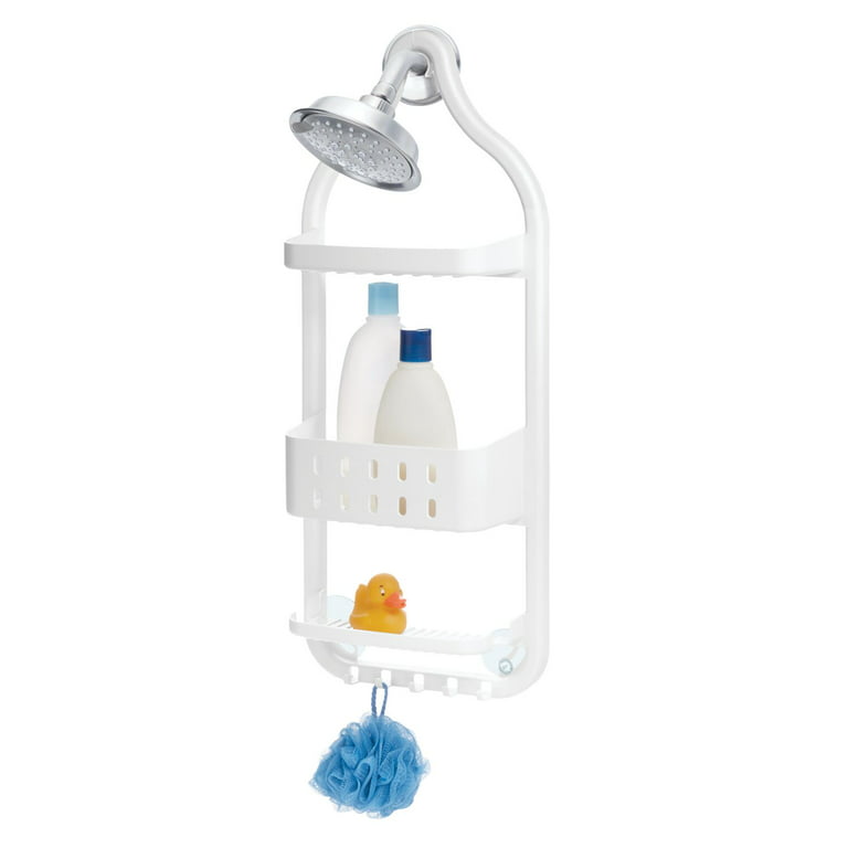 iDesign Cade Plastic 3 -Shelf Shower Caddy, White