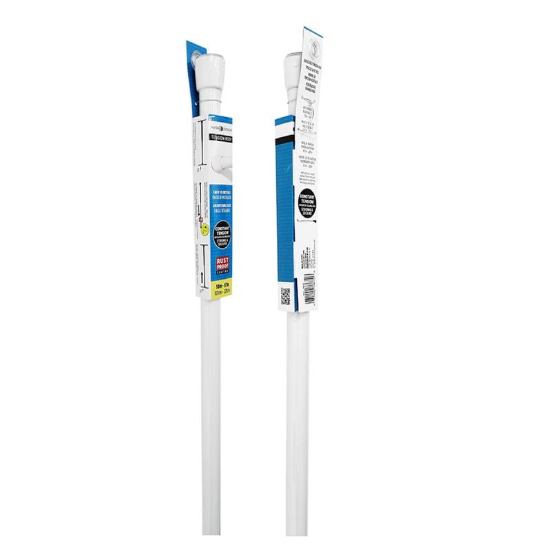 White Stainless Steel Adjustable Tension Shower Curtain Rod