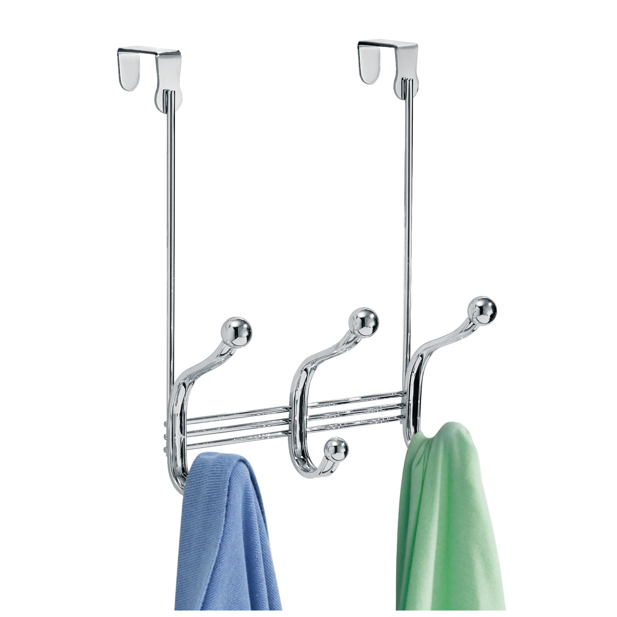 iDesign Chrome Over Door Organizer 3Hook Rack