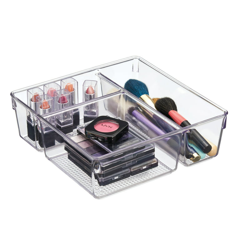 Masirs Clear Drawer Organizer - Easily Organize and Customize The Layout of Drawers. Great for Office Desk, Utensils, Cosmetics and Makeup. (8-Piece Set)