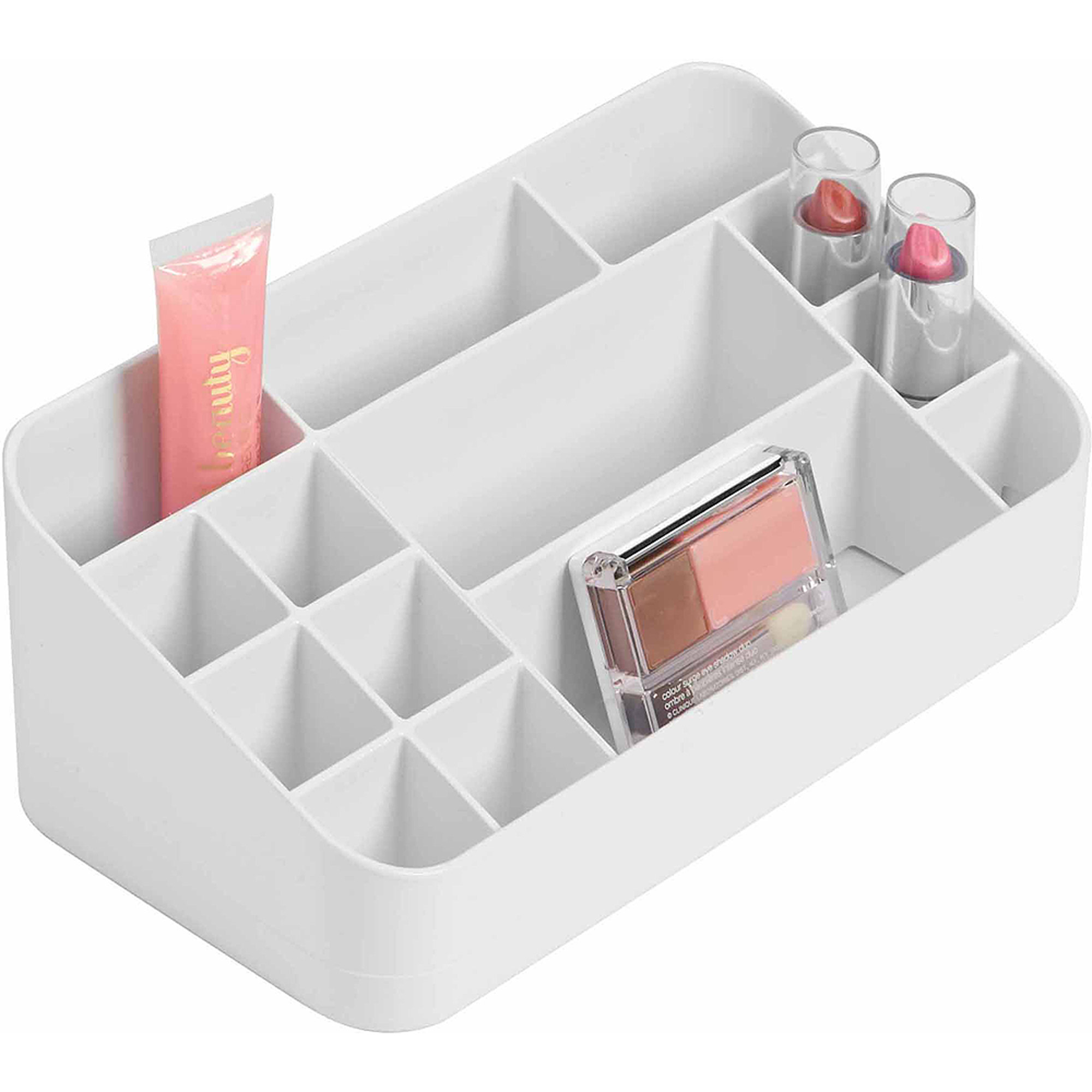 iDesign Clarity Cosmetic Organizer for Vanity Cabinet to Hold Makeup, Beauty Products, Lip Sticks, White - image 1 of 6