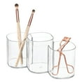 iDesign Clarity Cosmetic Trio Clear Plastic Utensil Holder