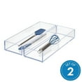 thumbnail image 1 of iDesign Clarity Plastic Drawer Organizer 4" x 12" x 2", 2-Piece, Clear, 1 of 4