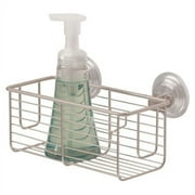 iDesign Classico Bathroom Shower PowerLock Suction Caddy Basket for Shampoo, Conditioner and Soap, Satin