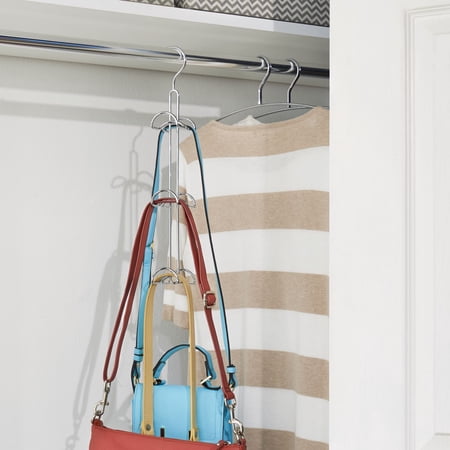 iDesign Classico Hanging Closet Organizer, 6 Hooks, Steel, Chrome