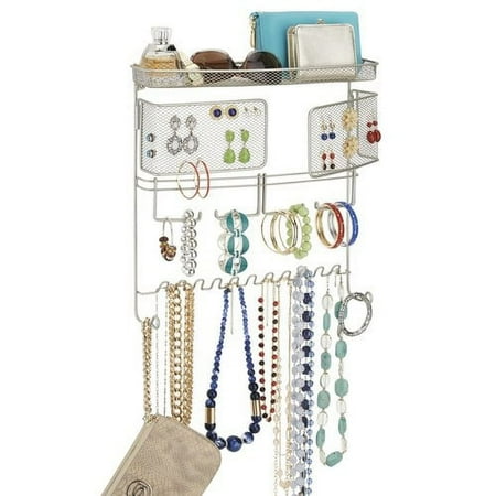 iDesign Classico Hanging Fashion Jewelry Organizer, Wall Mount, Satin