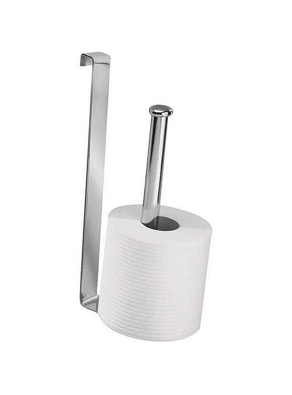 iDesign Classico Metal Toilet Paper Reserve, over the tank tissue organizer for storage, Chrome
