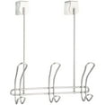 thumbnail image 1 of iDesign Classico Over the Door Organizer Hooks for Coats, Hats, Robes, Towels, 3 Hooks, Chrome, 2 pack, 1 of 2