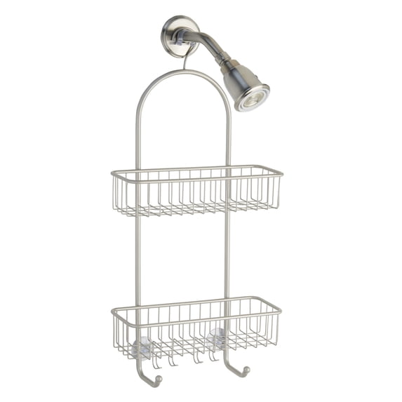 iDesign Classico Shower Organizer Caddy, 2 Shelves, Non-Slip Grip, Satin