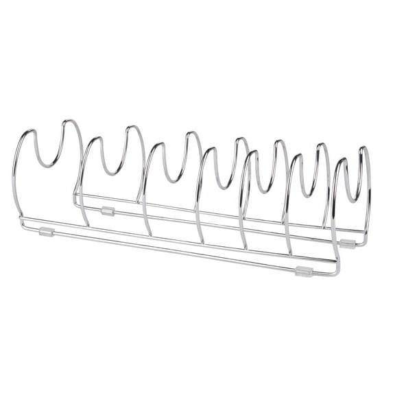 iDesign Classico Steel Kitchen Pot and Pan Rack Organizer, 17-Inch, Chrome