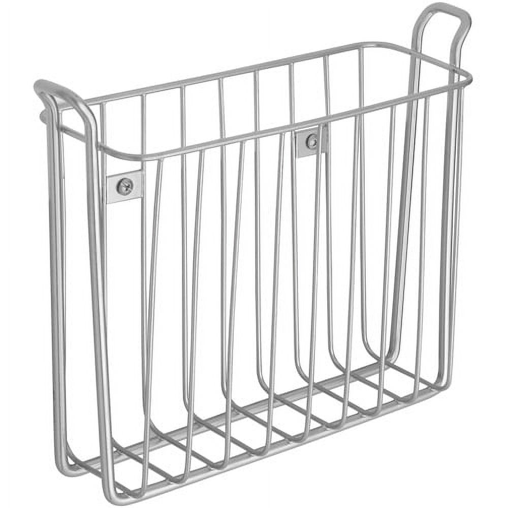 iDesign Classico Wall Mount Magazine Rack, Silver