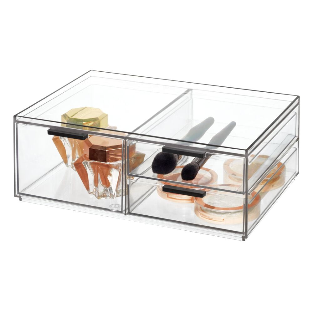 Basicwise Clear Plastic Set of 3 Drawer Organizers