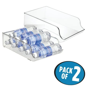 iDesign, Clear Fridge Bins Water Bottle Holder, Set of 2