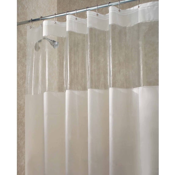 InterDesign Hitchcock EVA Shower Curtain, Standard 72" x 72", Clear