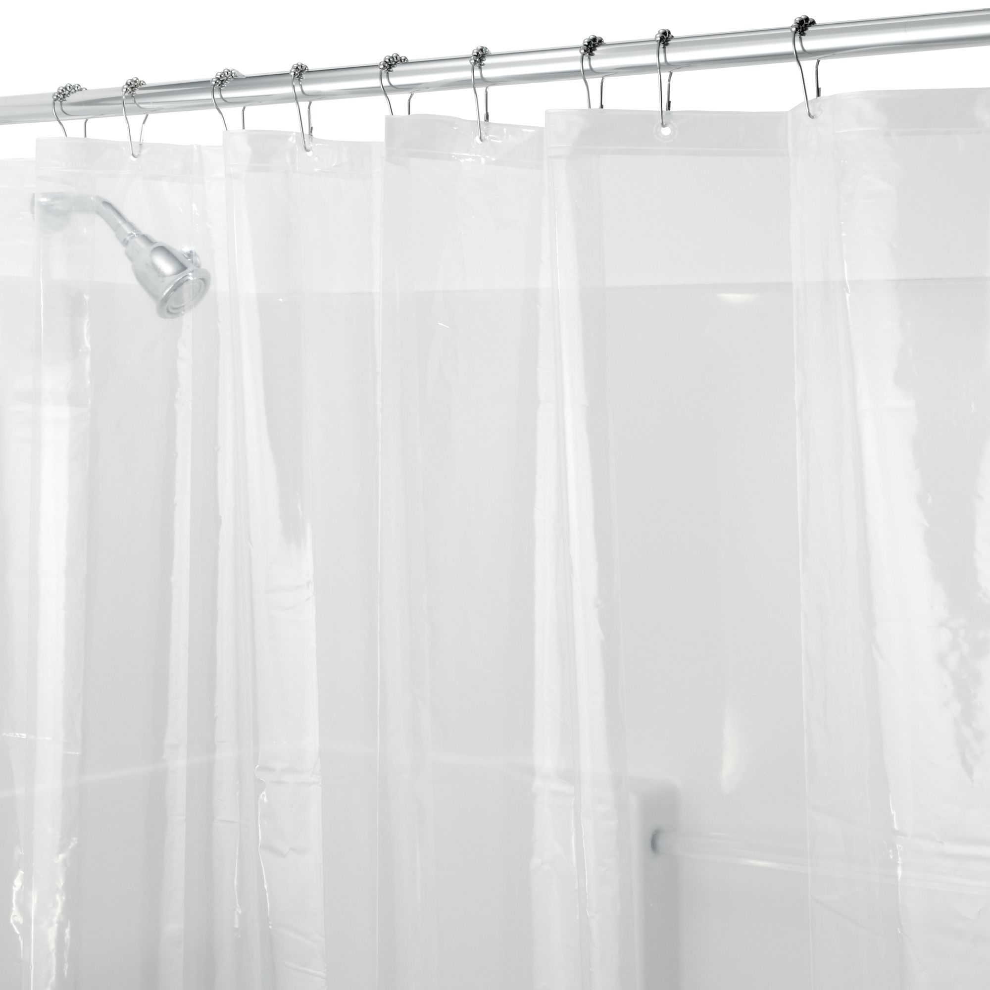 iDesign Clear PVC-Free Mildew Resistant Stall Shower Curtain Liner, 54" x 78" - image 1 of 8