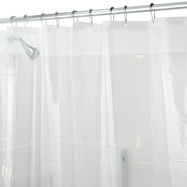 iDesign Clear PVC-Free Mildew Resistant Stall Shower Curtain Liner, 54" x 78"