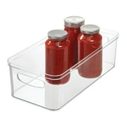 iDesign Clear Plastic Kitchen Storage Organizer Bin with Handles , 16" x 8" x 5"