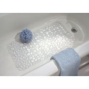 iDesign Clear Plastic Non-Slip Bath Mat, 16" x 9"